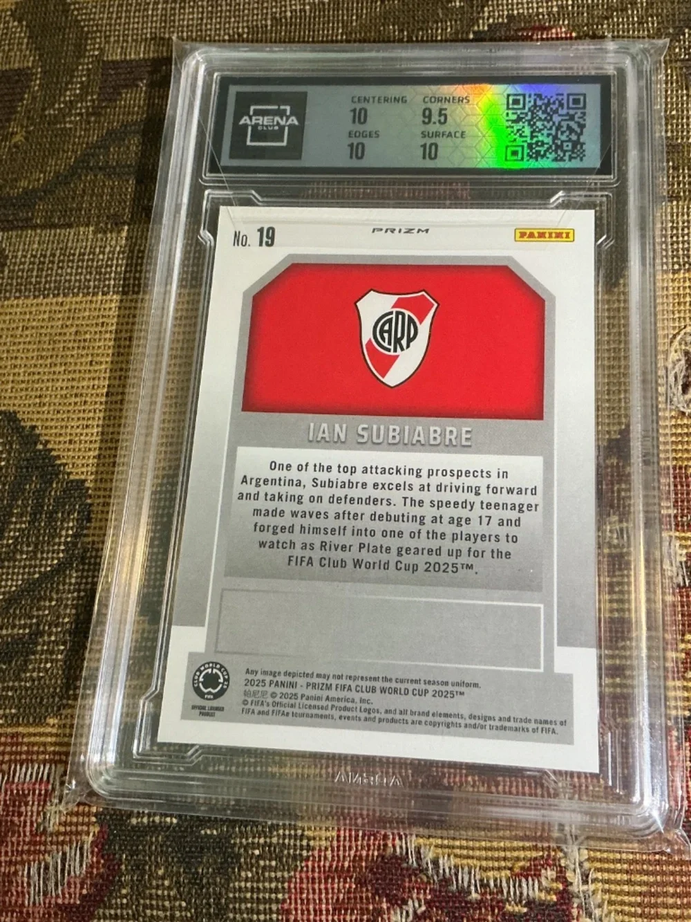 2025 Panini Prizm FIFA Club World Cup Silver Ian Subiabre New Era #19 Arena 10